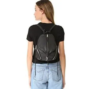 ❤️ NWT Rebecca Minkoff Julian Medium Leather Backpack BLACK BLACK AUTHENTIC REBECCA MINKOFF Julian Silver Hardware Backpack | Dillard main image 4